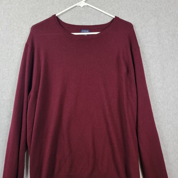 J. CREW Wool Acrylic Knit Burgundy Red Long Sleeve Preppy Sweater Men's XXL 2xl - Picture 2 of 12